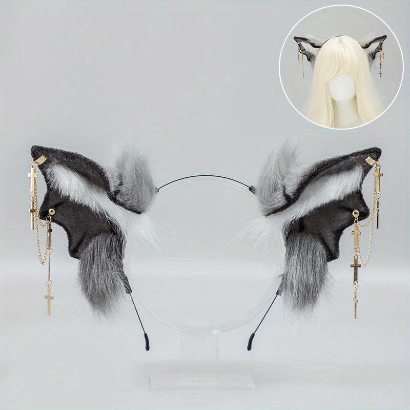 Хэллоуин Повязка на голову с ушками летучей мыши-вампира | Косплей-пропс Маленький хвост демона | Набор ушей и хвоста животного субкультуры