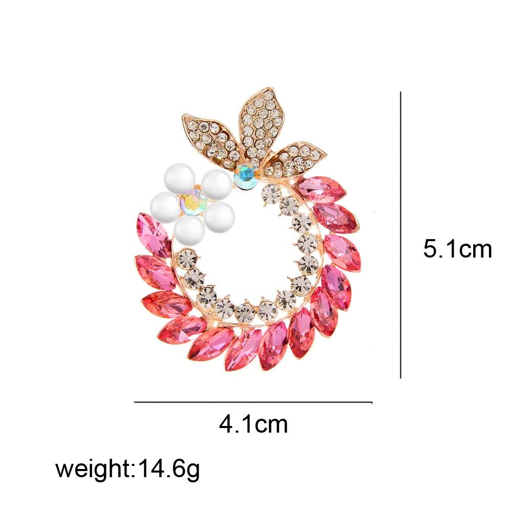 Blucome Броши-цветы со стразами для женщин, элегантная свадебная булавка, корсаж, зимние украшения, 5 цветов, высокое качество