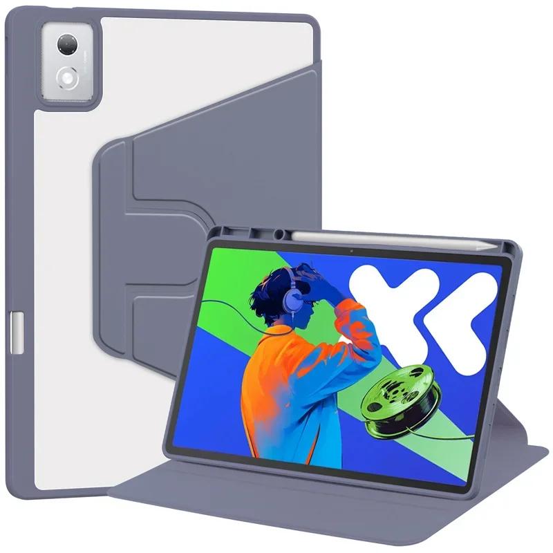 Чехол для Lenovo Idea Tab Pro с держателем для стилуса, 360 градусов вращающийся, прозрачный акриловый жесткий чехол-кожух для Idea Tab Pro 12.7 tb373fu