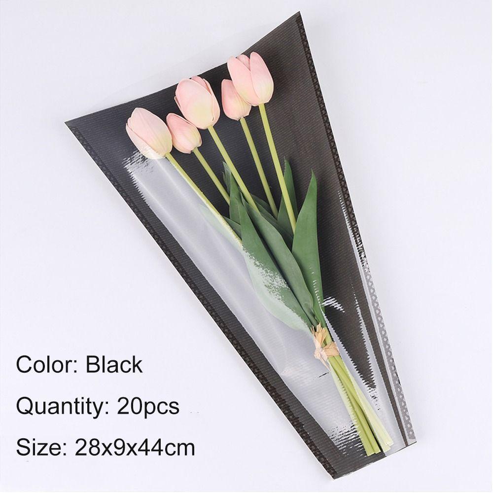 20/30PCS Transparent Bouquet Packing Bag Single Rose Flower Packaging Bag Valentine's Day