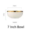 1pcs White Ceramic Plate Phnom Penh Tableware Salad Soup Bowl Food Dinner Dishes Wedding Decoration Dinnerware Household Kitchen