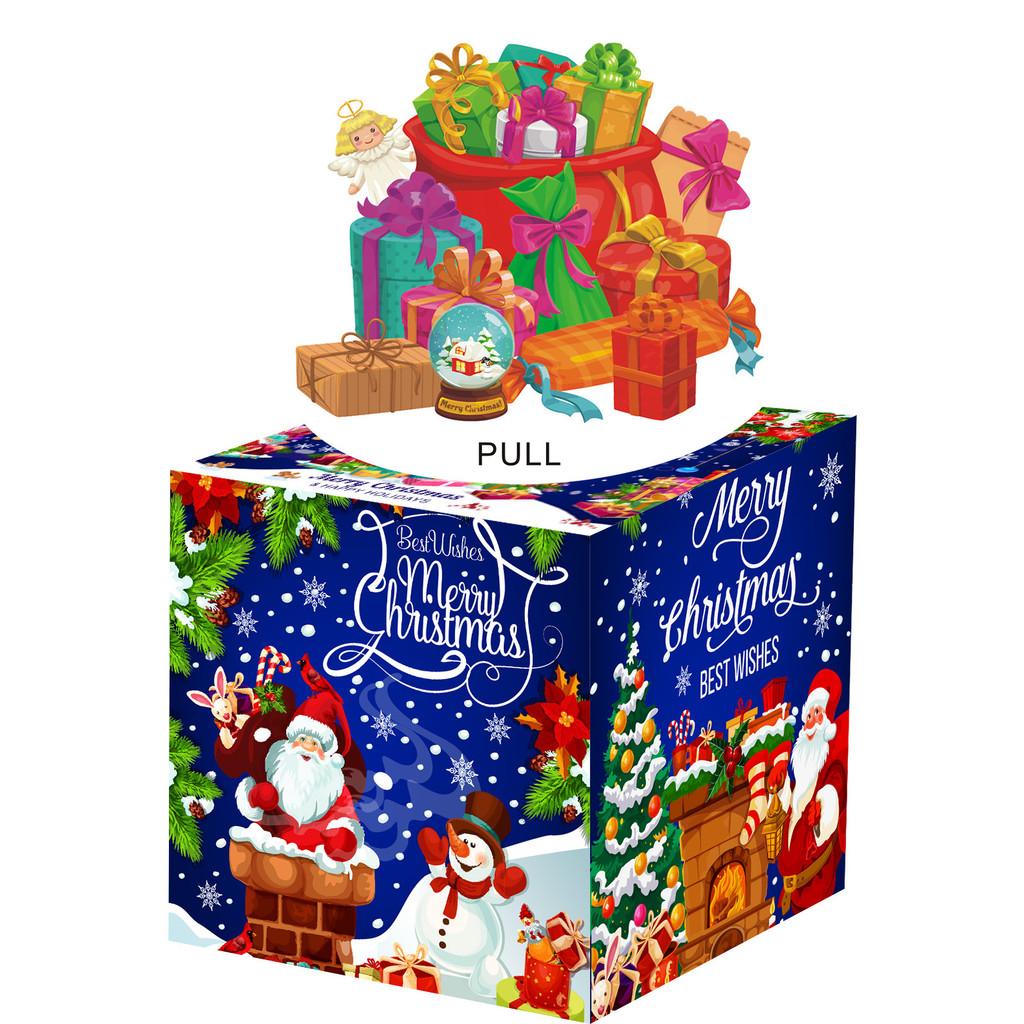 Синее Рождество Глубокая Тематика Узор Подарочная Коробка Праздничное Украшение Реквизит для Атмосферы