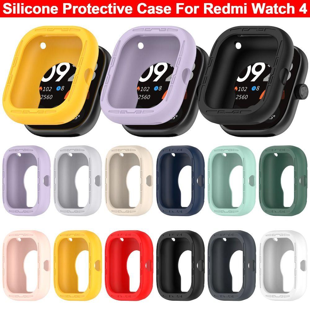Bumper Screen Protector Shell Protective Frame Soft Silicone Case for Redmi Watch 4 Smart Watch