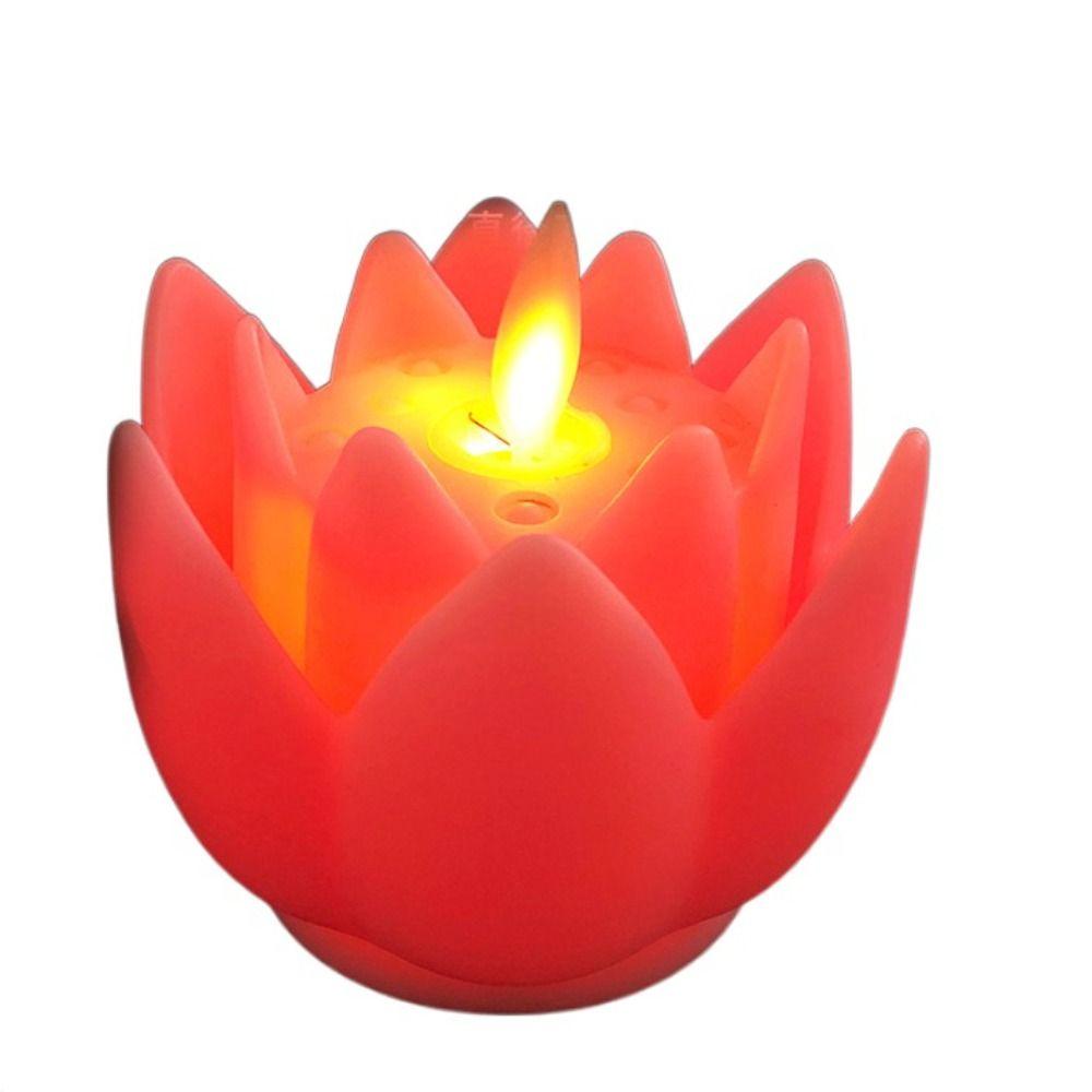 Creative LED Night Light Colorful Tea Lights Indoor Outdoor Lighting Lotus Lamp Xmas Birthday