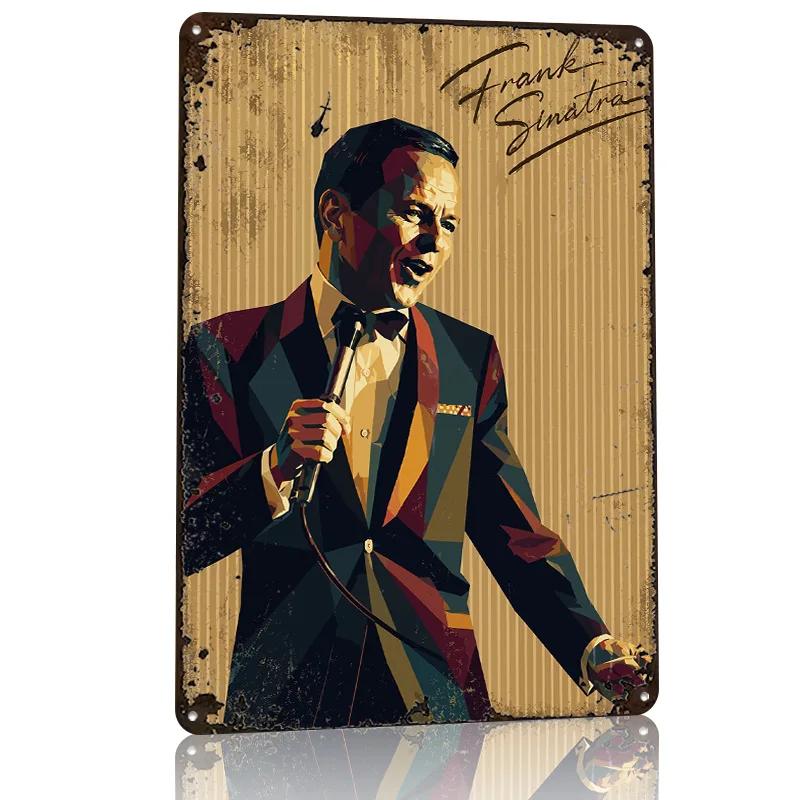 Frank Sinatra Vintage Poster Retro D Printed Metal Signs Customized Wall Hanging Gift for Decoration Bedroom Accessories House