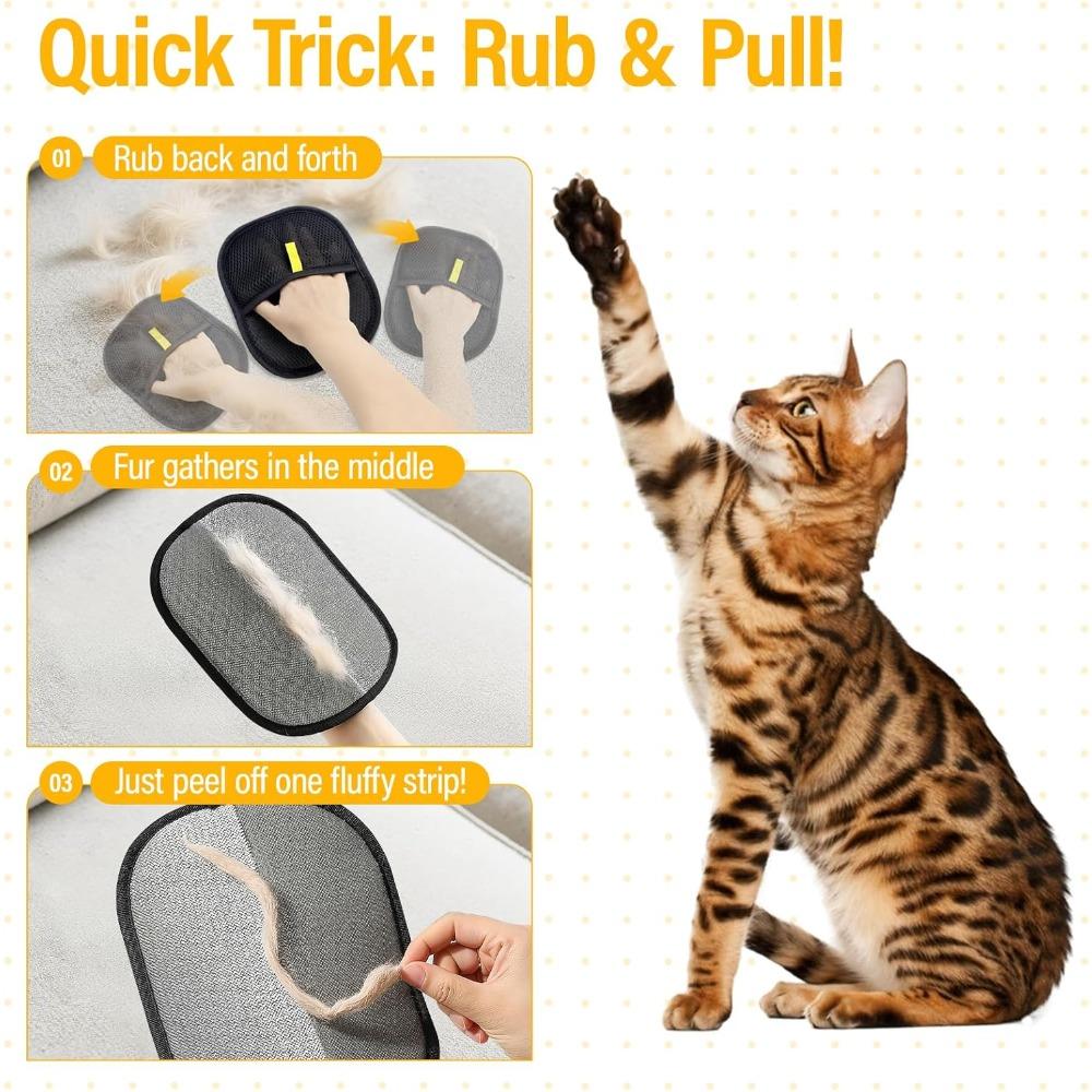 Electrostatic pet depilation gloves, gentle fur removers for dogs and cats, suitable for furniture, sofas, cars and clothes