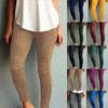 Women's Fashion Casual Slim Tight Elastic Pants Pure Color Jeans Leisure Trousers