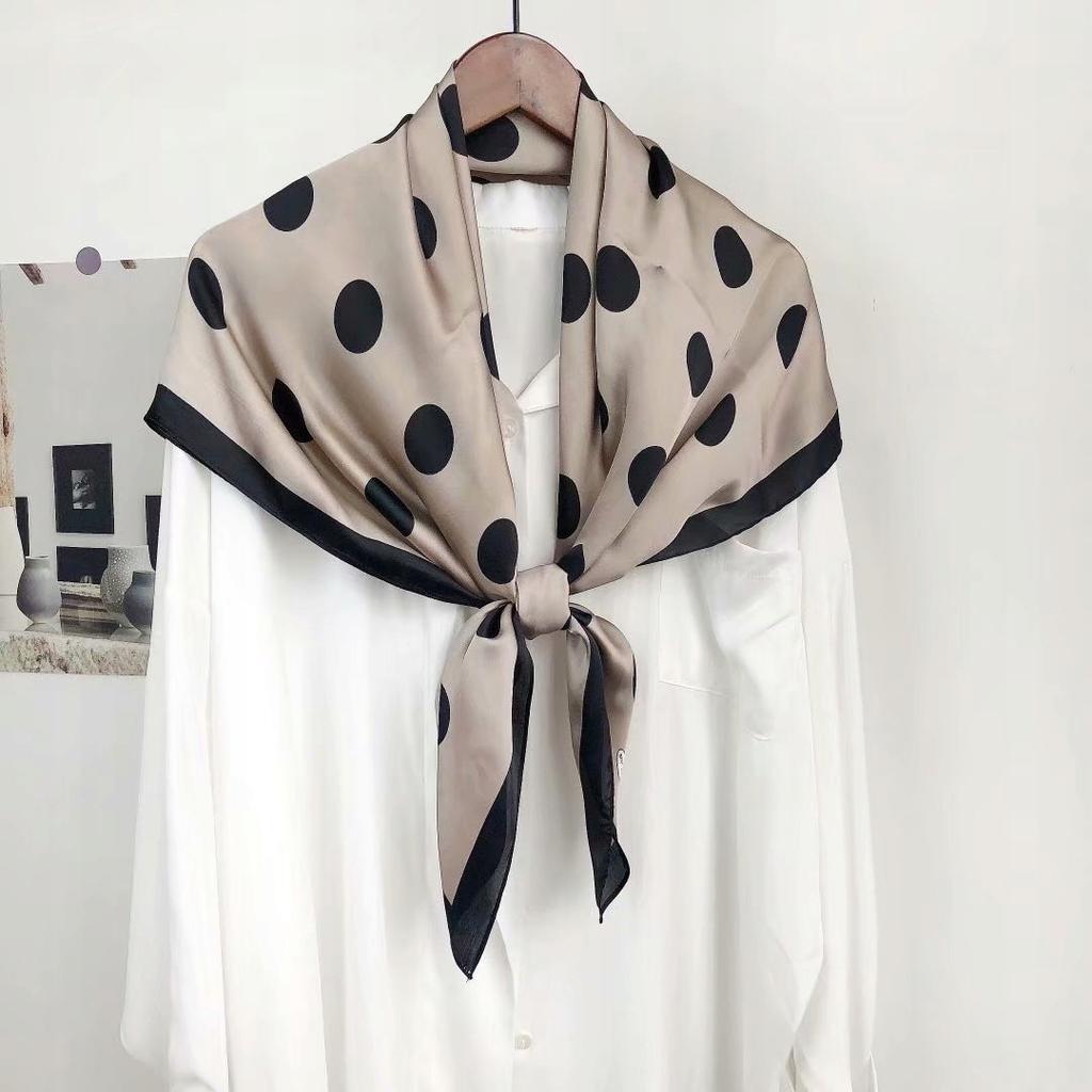 Scarf with print, women' synthetic silk, gift scarf, 70x70