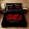 Y Ddraig Goch Pattern Bedding Quilt Set Quilt Cover Pillowcase Home Birthday Gift(1 * duvet cover + 2 * pillowcase, without core)