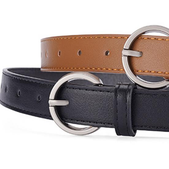 Женский ремень с несколькими отверстиями, регулируемая длина, круглая пряжка, пояс из искусственной кожи, платья, рубашки, свитера, джинсы, тонкий ремень