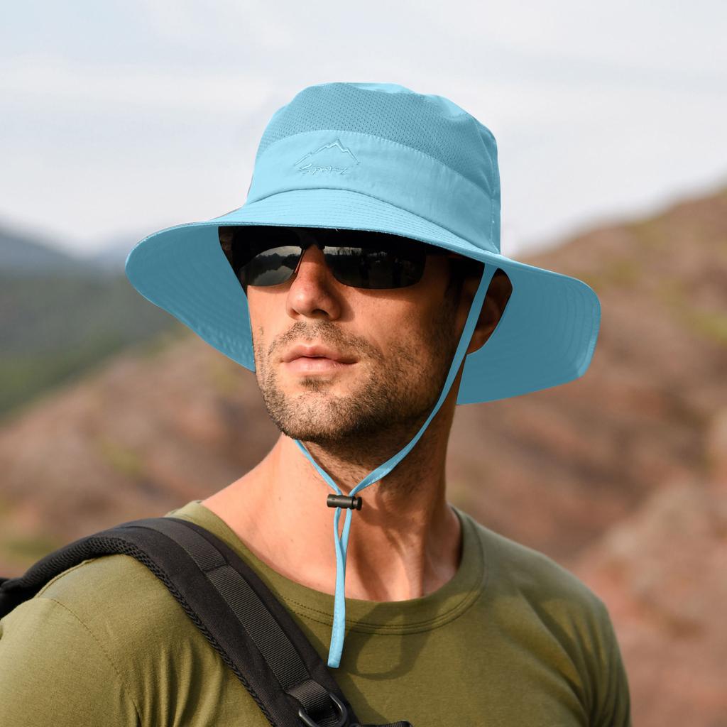Men's Wide-Brim Fishing Hat Outdoor, Fisherman Hat, Sun Hat,Sun