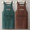 Waterproof PVC Cooking Apron Japanese Korean Style Oil-proof Non-stick Cooking Chef Apron with Large Front Pockets