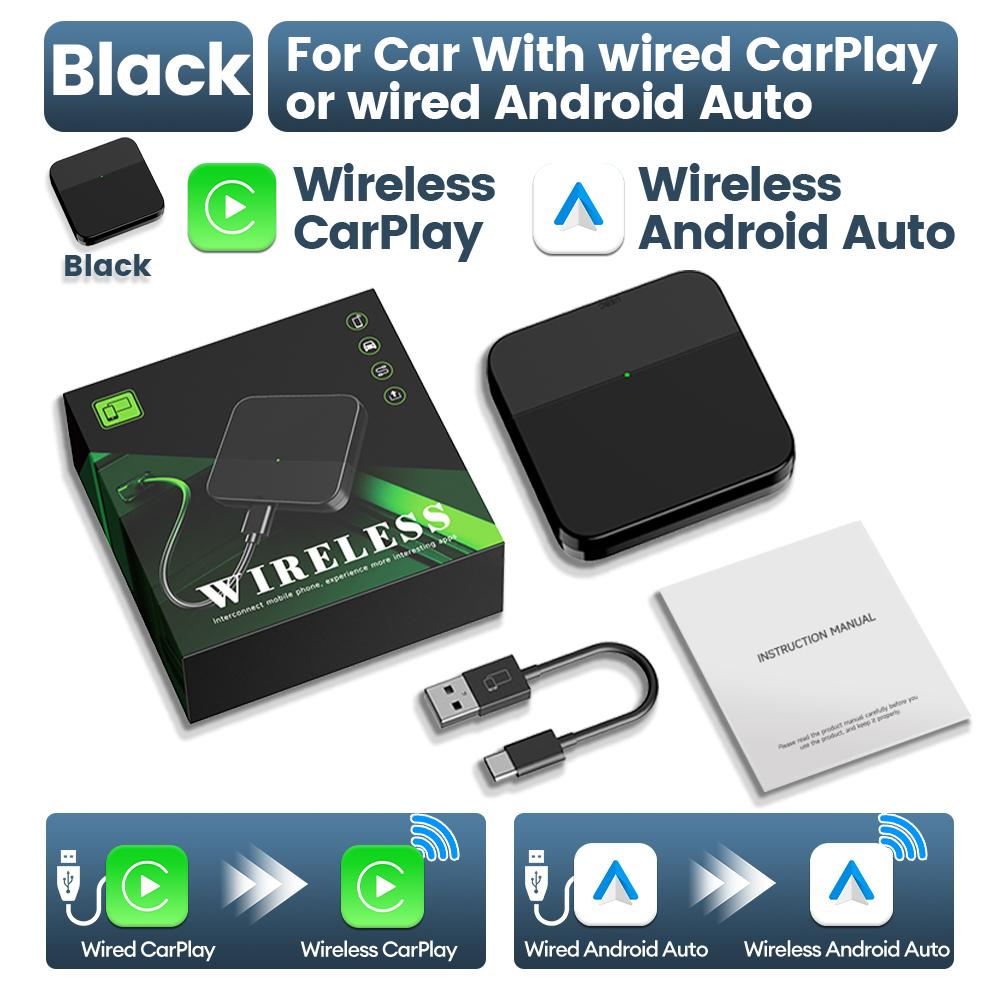 CarlinKit 5.0 Mini Pro Wireless Android Auto & CarPlay Adapter Split Sceeen Online Upgrade 5.8Ghz WiFi Bluetooth Fast Connect