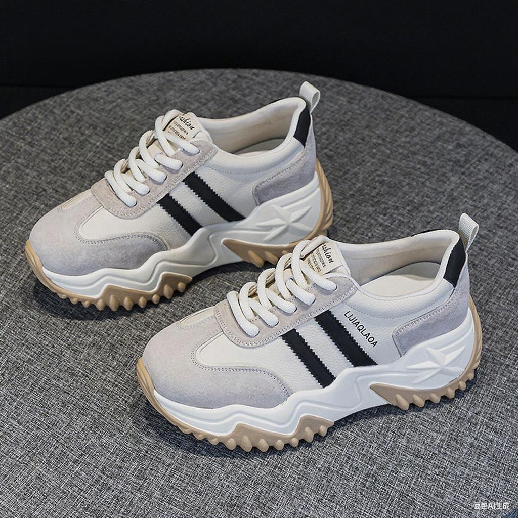 Папины кроссовки для девочки 2025 осень и зима новинка бархат мягкая кожа интернет-знаменитость взрыв кроссовки на платформе маленькие кроссовки тренд