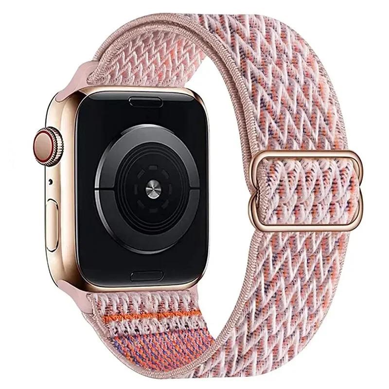 Эластичный нейлоновый ремешок для Apple Watch ultra 2 49 мм Series 9/8/7 41 мм 45 мм 38/42-40 мм/44 мм Богемский браслет ремешок для iWatch 6 5 4 3 Se