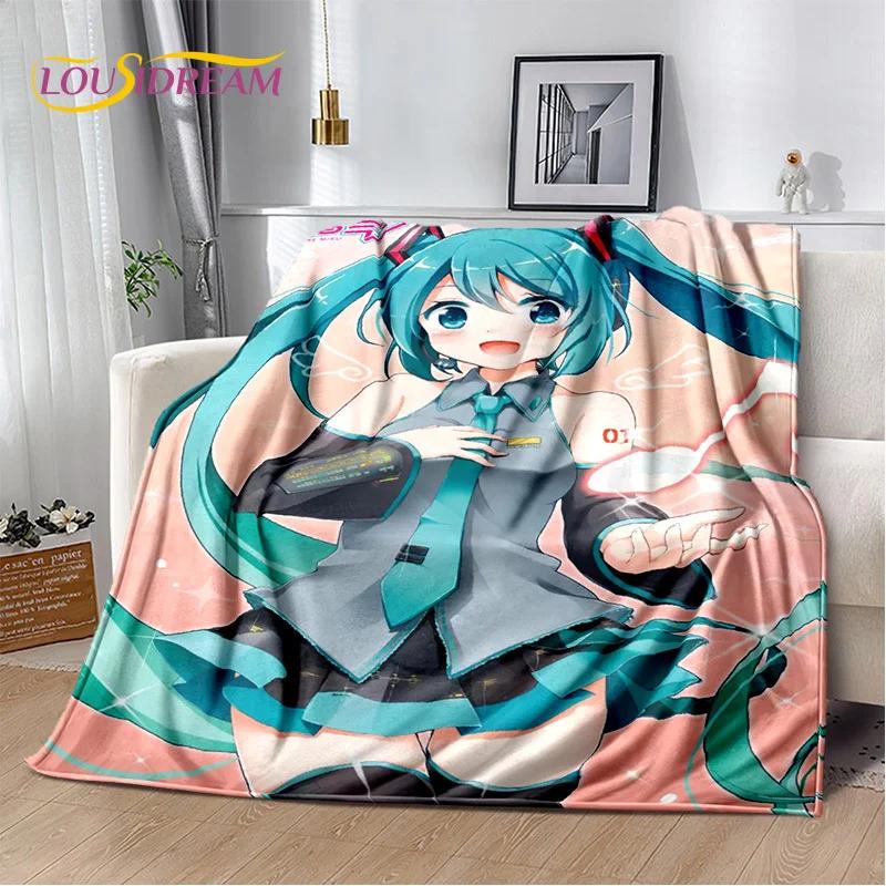 3D Cute M-Mikuu Cartoon Music Characters Blanket,Soft Throw Blanket for Home Bedroom Bed Sofa Picnic Office Cover Gift Kids