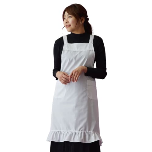 HoowLet Back Cross Apron, Formal Salon Apron for Weddings, Funerals, and Other Ceremonies, Lace, Cute, Stylish, Solid Color, Simple, Classic, Black, W