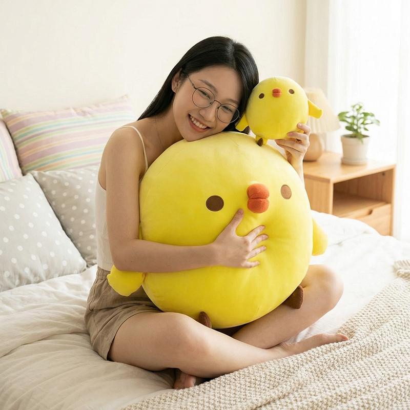 Мягкая игрушка-подушка 'Amuseable Super Soft Cartoon Doll' Кавайный маленький желтый цыпленок Игрушечное украшение Белый Подарок на праздник День Рождения Для детей