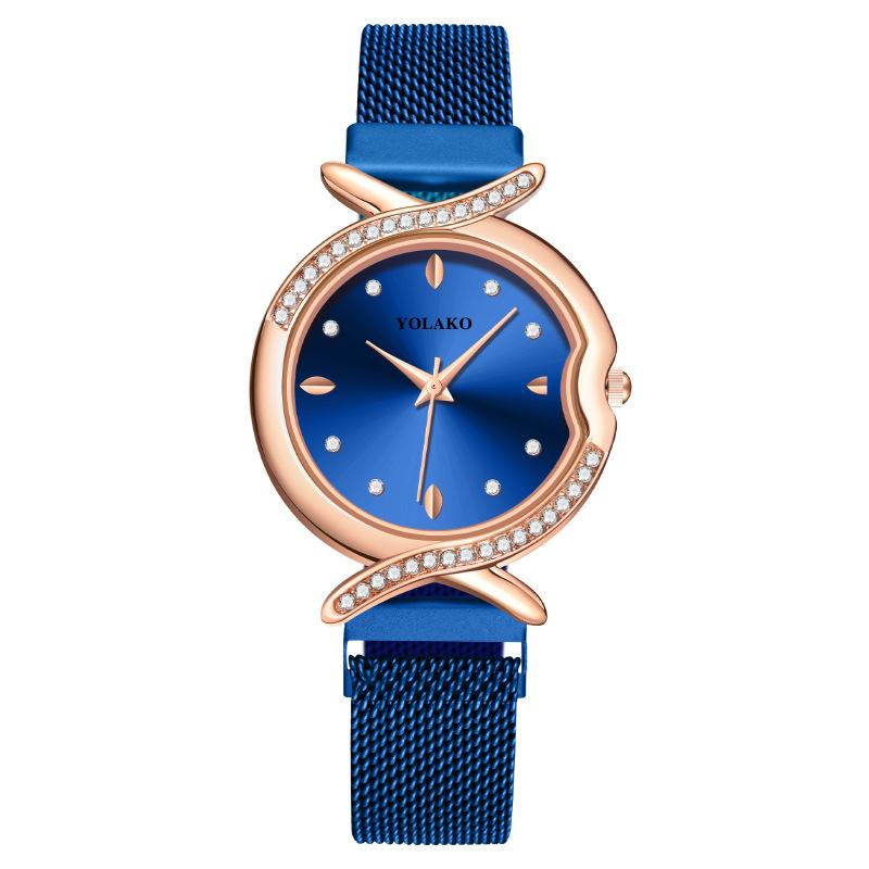 Женские часы с бриллиантовой инкрустацией, женские часы, кварцевые часы, ленивые поглощающие железо магнитные часы, модель магнита, обработка и кастомизация