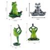 Статуэтка лягушки для медитации дзен - Ручная работа, смола, декор для йоги для дома и сада, аксессуары для микроландшафта, уникальный подарок с безмятежностью