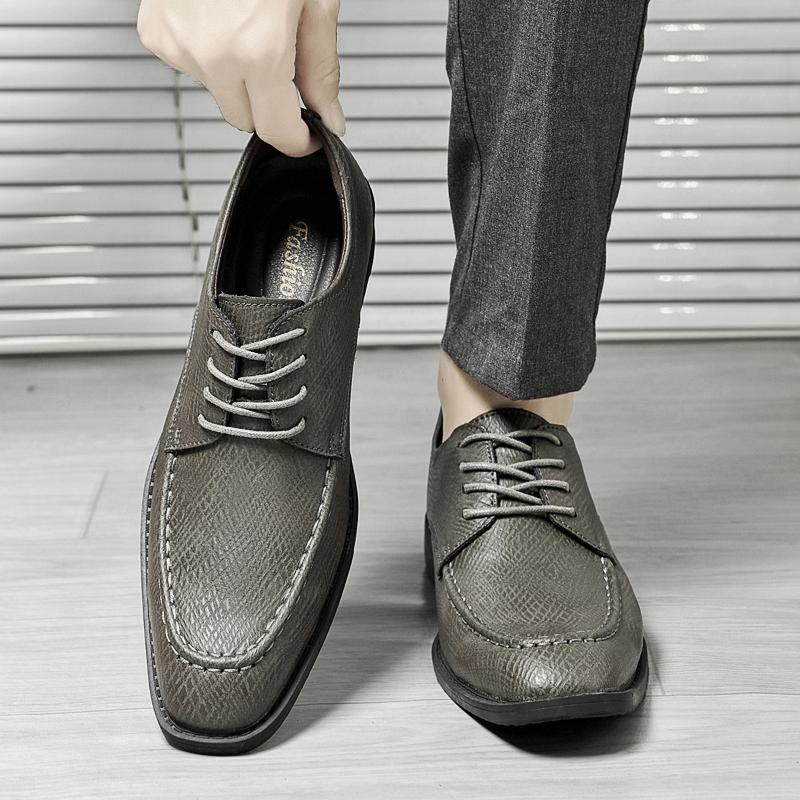 Мода Newl Роскошь Высокое Качество Повседневные Нескользящие Мужские Модные Простые На шнуровке Большие Кожаные Оксфорды 37-47 Формальная Мужская Обувь