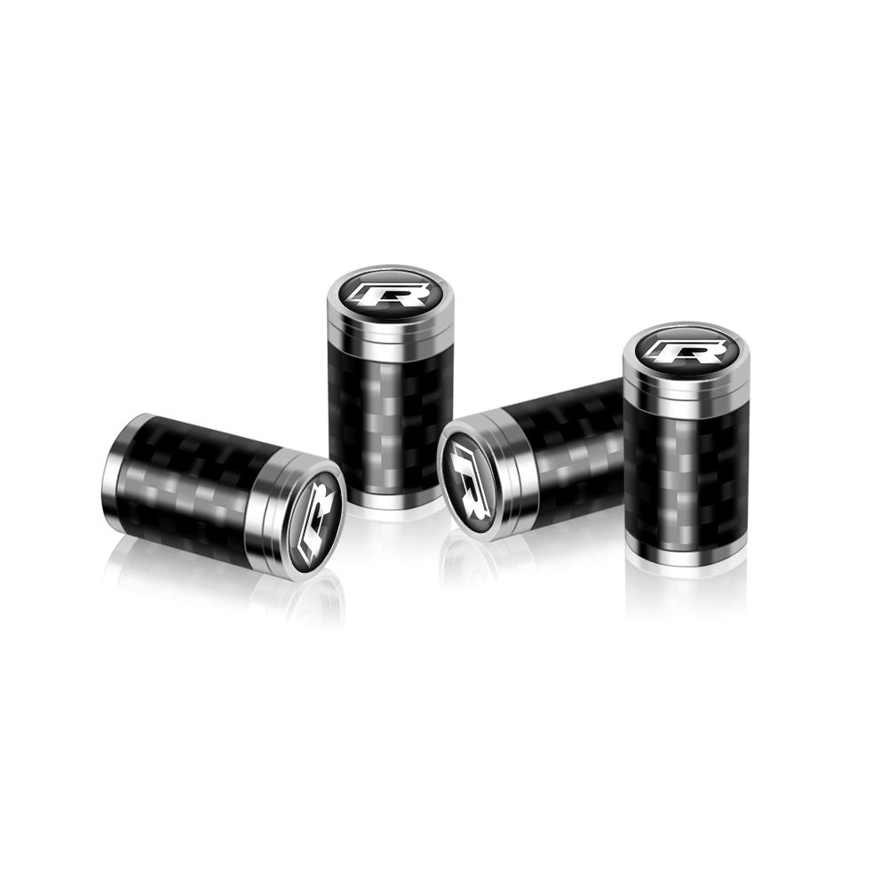 EFG1 For VW GTI Golf Passat MK6 Touareg Bora GTD Tiguan MK4 Polo 4Pcs Carbon Fiber Car Wheel Tire Valve Stem Air Cap Auto Decoration