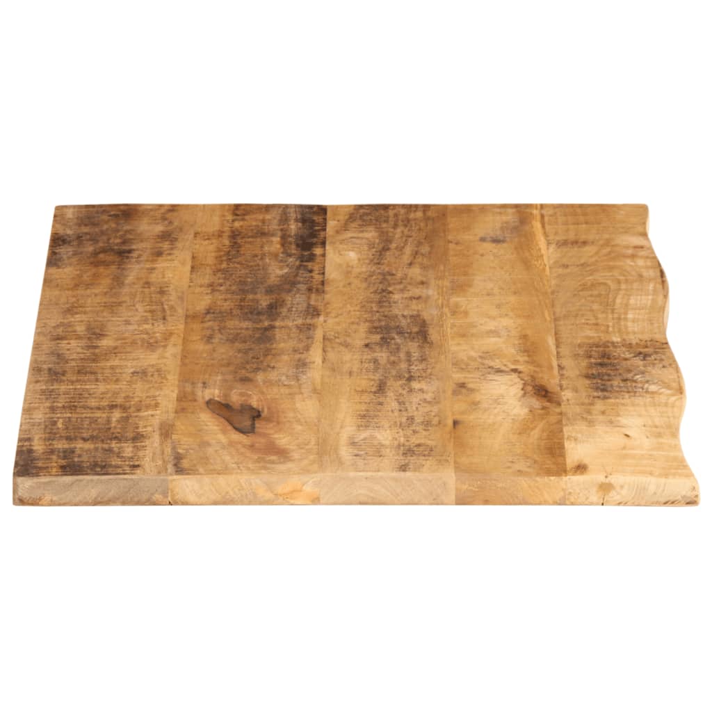 Blat Stołu, 90X60X2,5Cm, Naturalna Krawędź, Surowe Drewno Mango