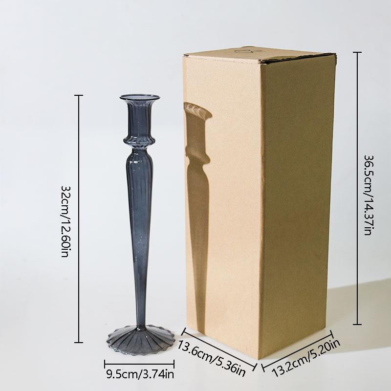 1PC Romantic Hydroponic Transparent Vase Glass Candle Holder Vintage Glass Candlestick Gift