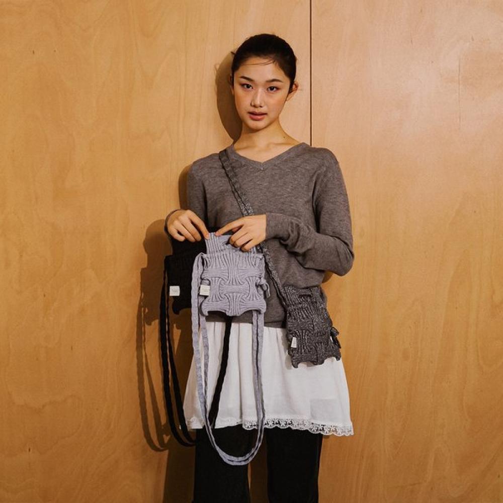 Pleatsmama Mini Crossbow Bag Glitter Silver