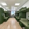 Military Dormitory Green Double Bunk Bed with Storage