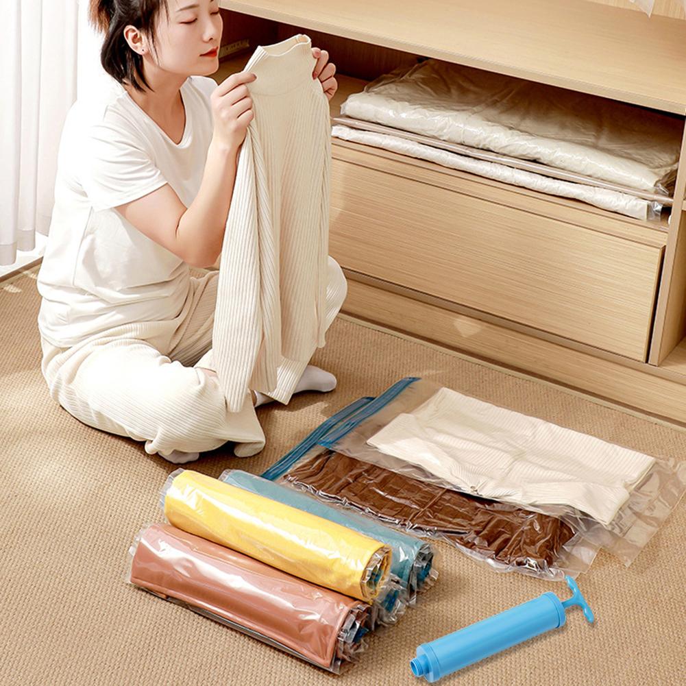 Складной сжатый мешок Электрический насос Мини-вакуумный запайщик Экономия места Для одеял Одежды Подушек Органайзер Многоразовый