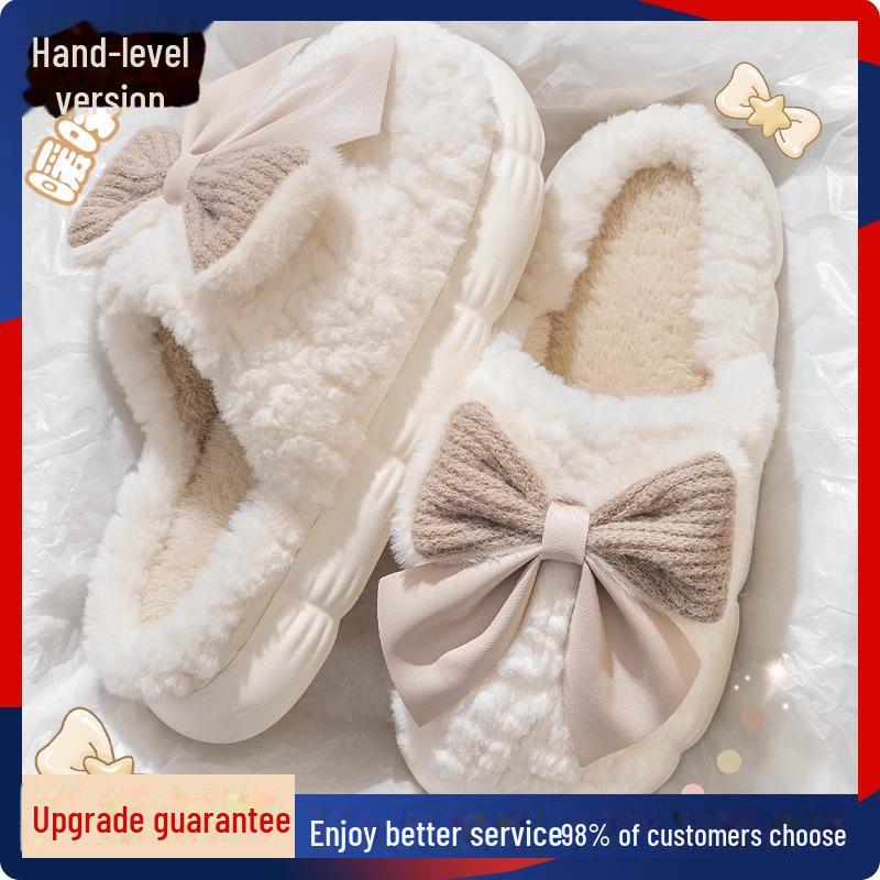 Водонепроницаемые нескользящие хлопковые зимние тапочки для пар - теплая домашняя обувь для женщин