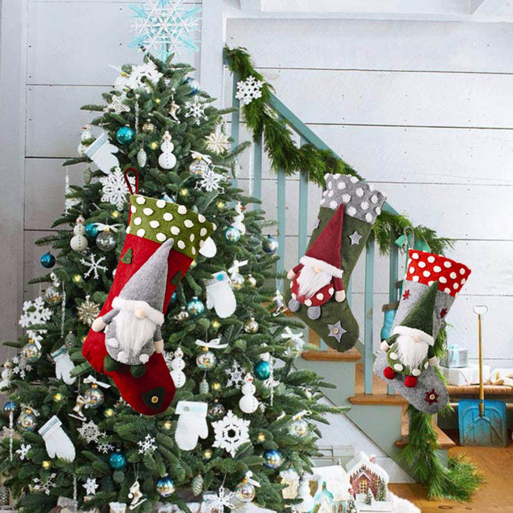 Christmas Decoration 2023 Big Boots Christmas Tree Decorations Candy Bag Santa Elks Snowman Christmas Sock