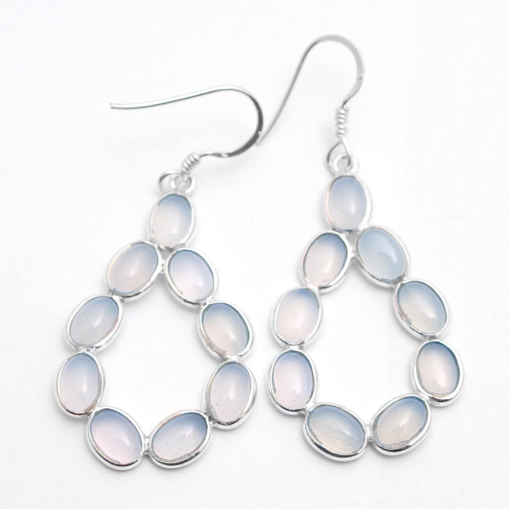 Серебряная серьга с лунным камнем, Подарки для нее, Украшения ручной работы из стерлингового серебра 925 пробы, Серебряная серьга