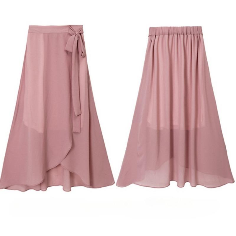Женская сплошная цветная юбка с запахом спереди и завязкой на узле с рюшами по подолу и разрезом юбки Длинные юбки в стиле бохо Повседневная юбка ниже колена с высокой эластичной резинкой на талии для вечеринок и праздников