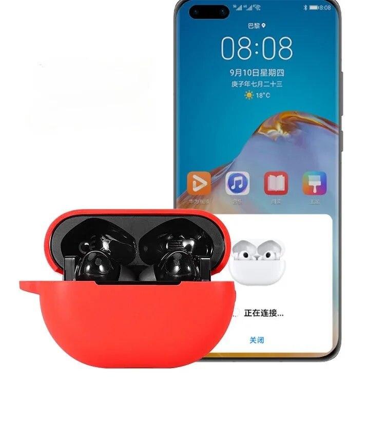 For Huawei Freebuds Pro Earphone Protective Case Silicone Case Cute Cover, Siamese Silicone Pure Color Cover for Freebuds Pro