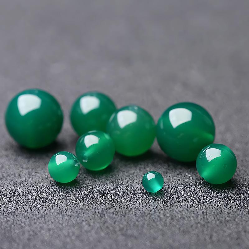 Натуральные необработанные бусины из зеленого агата для изготовления украшений своими руками - Круглые бусины ручной работы