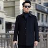 Осенне-зимнее двухстороннее кашемировое пальто, повседневное шерстяное пальто, мужское двухстороннее шерстяное пальто средней длины с лацканами для людей среднего возраста