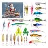 Fishing Lure Advent Calendar 2025 Christmas Countdown Calendar Fishing Tackle Set 24 Days Christmas Calendar Countdown Fish Bait