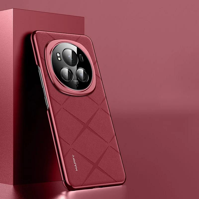 Premium Grid Texture Plain Leather Case For Honor Magic7 Pro 6RSR 6Pro High-end Metal Independent Button Camera Protection Cover