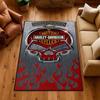 Harley Davidson Skull Fire Carpet Doormat Living Room And Bedroom Mats Art Doormat Office Chair Cushion