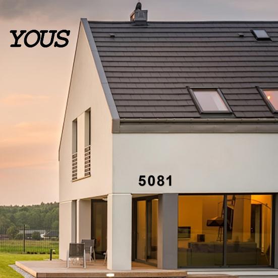 Large Floating Number Sign 3D House for Outside, Modern 0-9 Address Numbers, Apartment Door Signs Weather-proof Metal Door, Mailbox, Wall, Yard