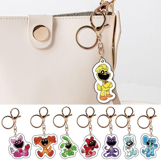 Акриловый кулон с улыбающимся животным из мультфильма, брелок для ключей, сумка, рюкзак, аксессуары для телефона