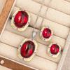 Huabi Jewelry Имитация Однотонный Красный Корунд Ретро Легкий Люкс Комплект Главный 15 * 20-10 * 12
