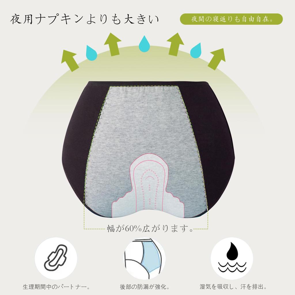 MUUZU Санитарные Подростковые Защита в Период Менструации Менструальные Прокладки для Размеров Трусики, Нижнее Белье, Внутреннее Белье, Трусики, Брюки, Брюки, Набор День/Ночь, Девочки,