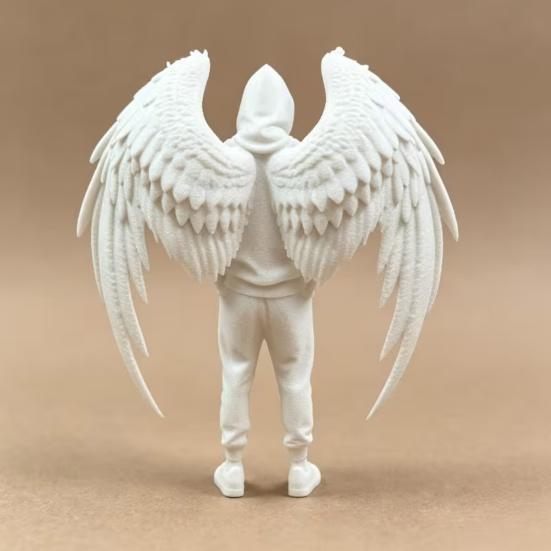 PLA Ангел Декор 3D Печатная Фигурка, Крылатый Мужчина Декоративная Статуя, Худи Декор Стола Мальчики Скульптура для Домашнего Офиса Полки