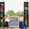 2Pcs Back To School Colorful Welcome Couplet Banner Door Wall Hanging Sign Flag