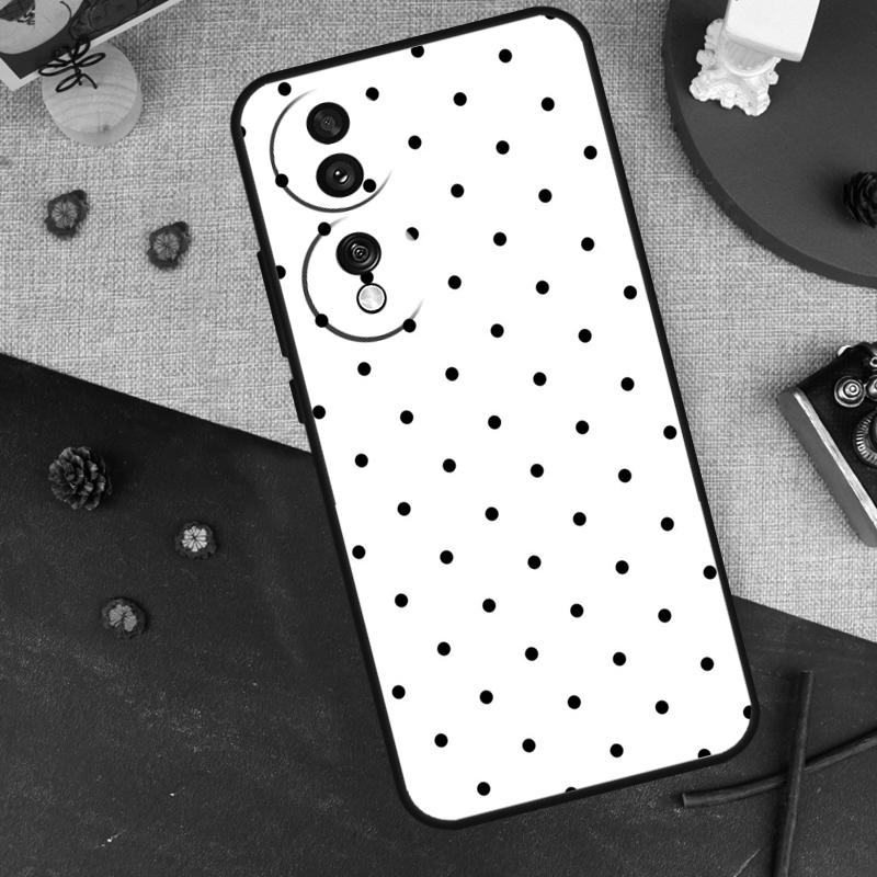Черно-белый чехол в горошек для Honor Magic 7 Pro 6 5 Чехол для Honor 200 400 Lite 90 70 50 X9 X8a X8b X9a X9b X9c