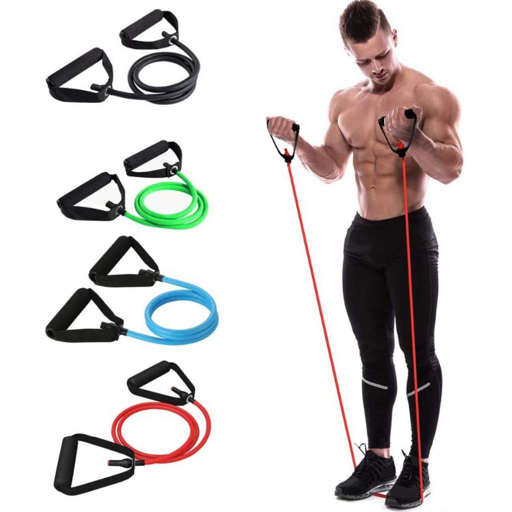 5 Levels Resistance Bands with Handles Yoga Pull Rope Elastic Fitness Exercise Tube Band for Home Workouts Strength Training