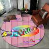 3D Музыкальная нота Искусство Пианино Круглый ковер для гостиной, спальни, детской игровой комнаты, декор для стула, коврик для питомцев, нескользящий коврик для пола